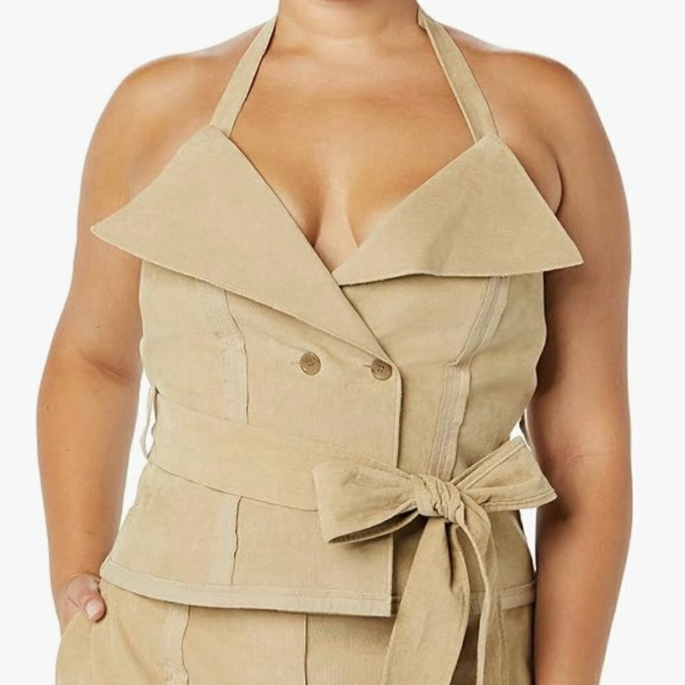Making the Cut‎ Deconstructed Corduroy Corset Top by Yannik Size XXL NWT